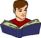 אנימציה של איש קורא בספר